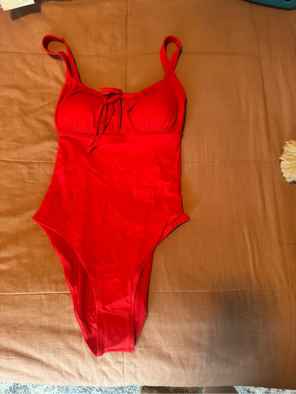 Women's Red One-Piece Tie-Front Swimwear